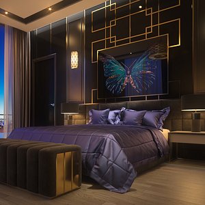 bedroom scene 3D model