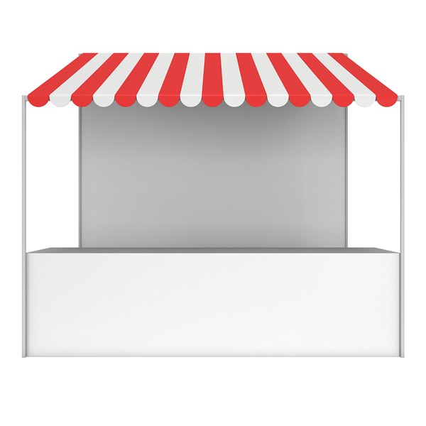 3D market stand kiosk stall