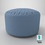 Round soft blue pouf