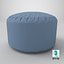 Round soft blue pouf