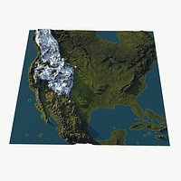 Uniterd States cartoon relief PBR map