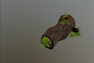 3D handpainted log forest scene model