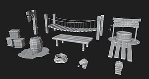 Gaming assets Low poly 3D model