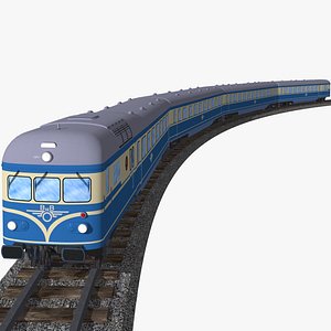 oebb 5145 diesel passenger train - blauer blitz 3D model