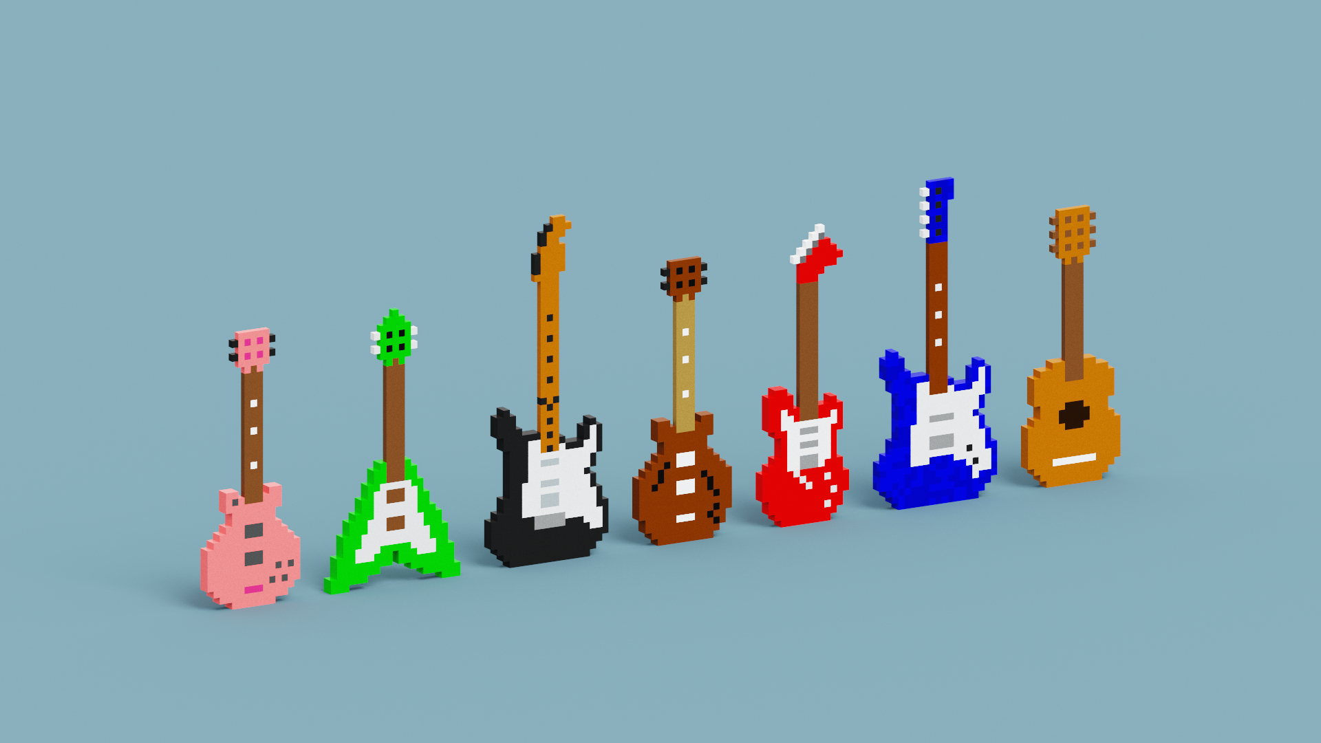 Voxel Guitar Pack model https://p.turbosquid.com/ts-thumb/oI/Qwnpek/PR/s/png/1675241116/1920x1080/turn_fit_q99/27891e01b422f7cccbb8281746dd4b8615b959e5/s-1.jpg