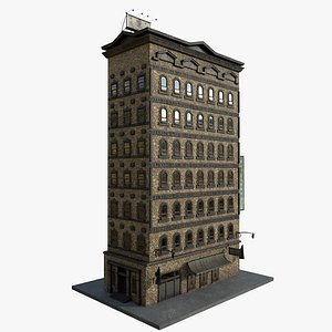 3D model Old New york buildings 1930 4 toy store