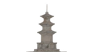 Korean Traditional Stone Pagoda 3D model