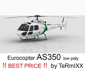 helicopter eurocopter as350 3d max