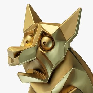 Dog Geometric Canine Charm 3D model