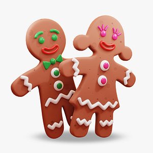 Ginger bread man and woman stylized model