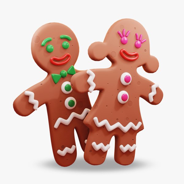 ginger bread man and woman stylized model