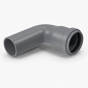 3D model Grey 90 Degree PVC Pipe