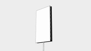 Vertical Billboard Advertising Sign 3D Model PBR 3D