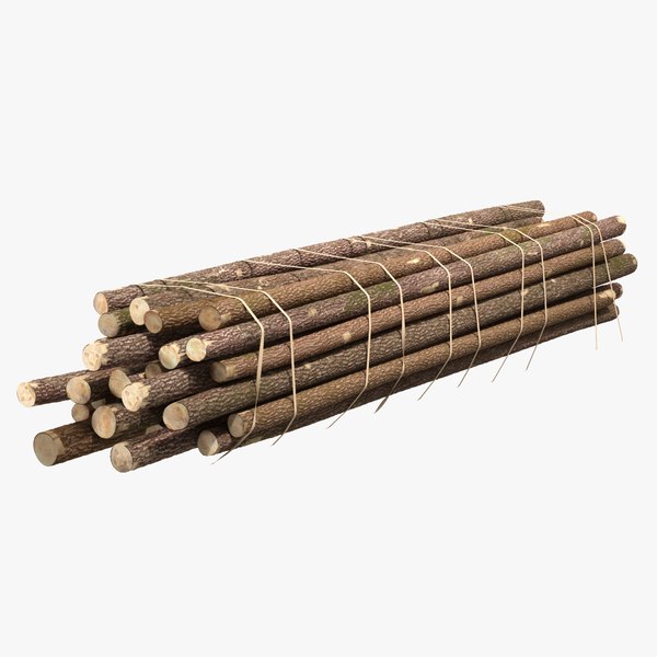 pile wood logs 3D model