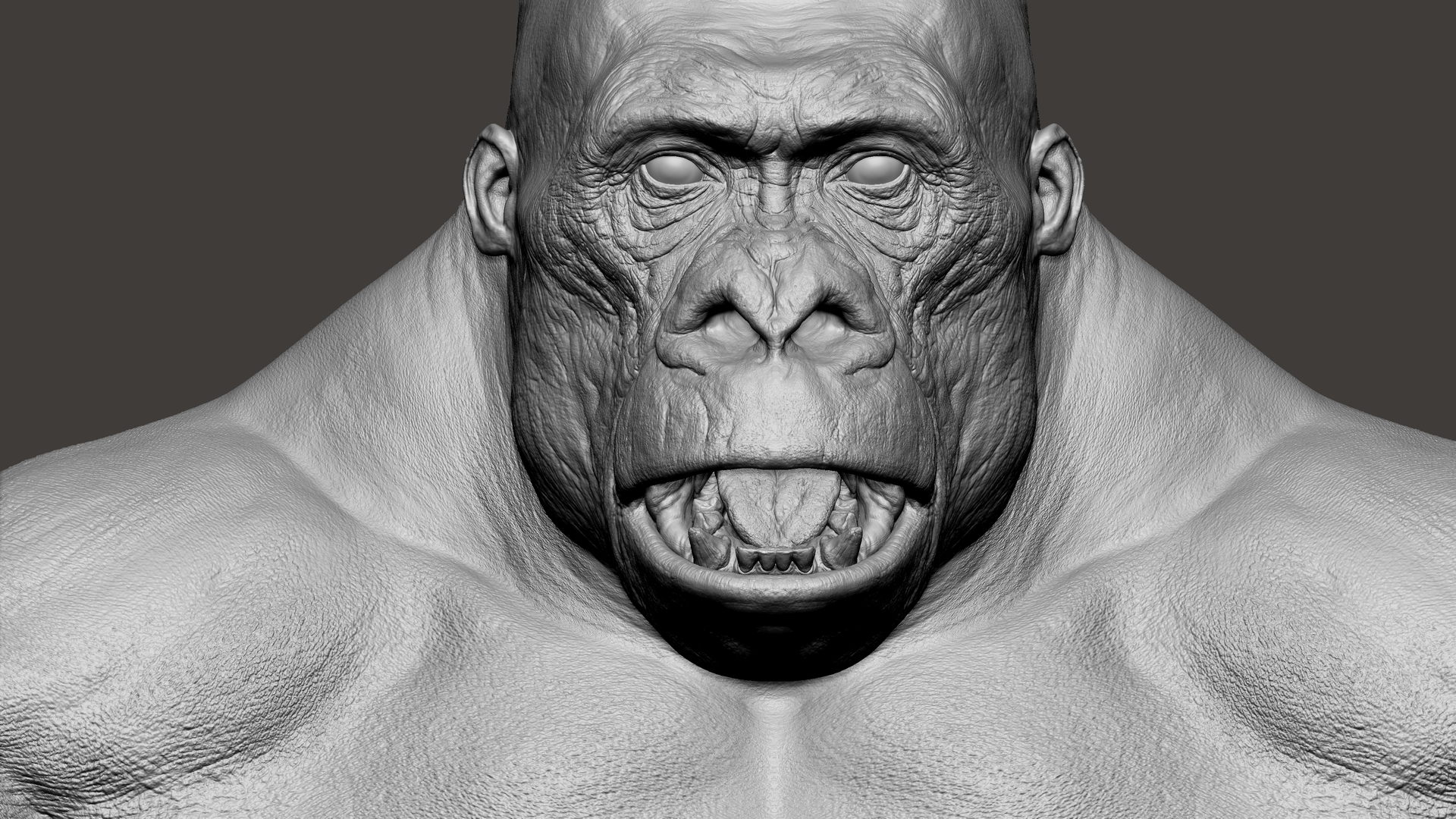 gorilla terminator skull zbrush