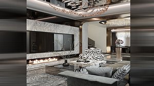 Living kitchen foyer - Open-Plan Living Area 05 - Sneechvn - MAX FBX OBJ SKP Simlab Collada Blender