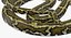 3D model green python snake rigged