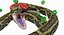 3D model green python snake rigged