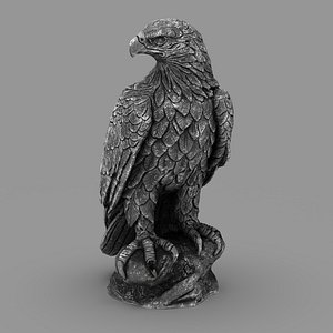 Majestic Eagle Statue High-Detail PBR Stone Sculpture Low-poly 3D model
