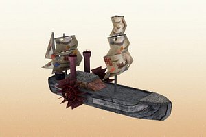 steamship fantasy steampunk 3d model