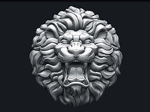 3D Roaring Lion Head V2 model
