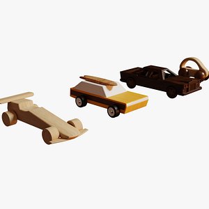 Wooden Toy car pack 3D