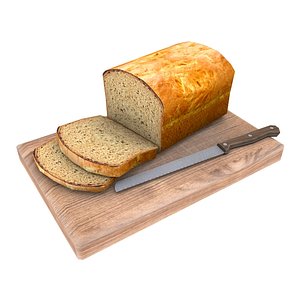 bread loaf cutting 3d model