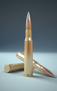 3d model 50 caliber cartridge