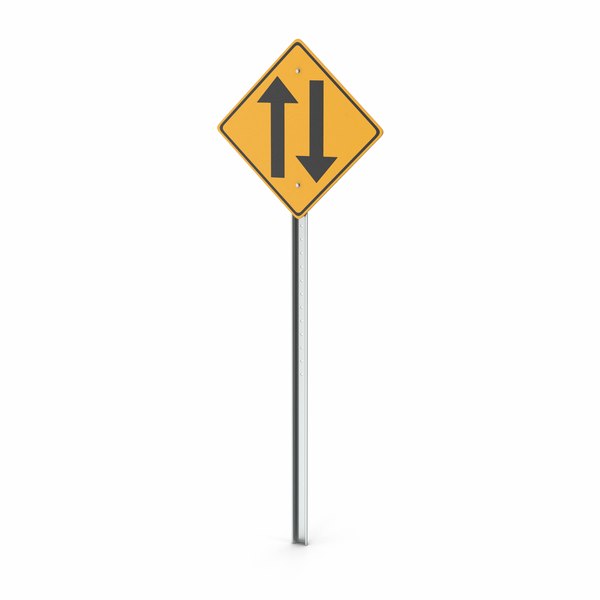 Two Way Traffic Sign Pole 3D - TurboSquid 2045637