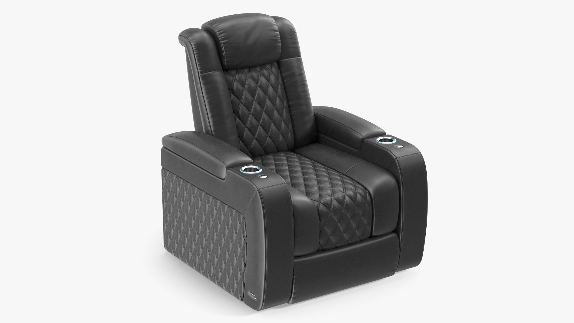 Home Theater Seating Black 3D model preview