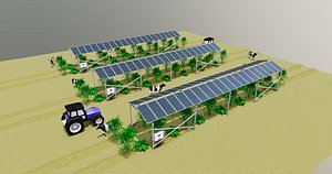 Lowpoly Agricultural Solar Energy Systems Type-2 model