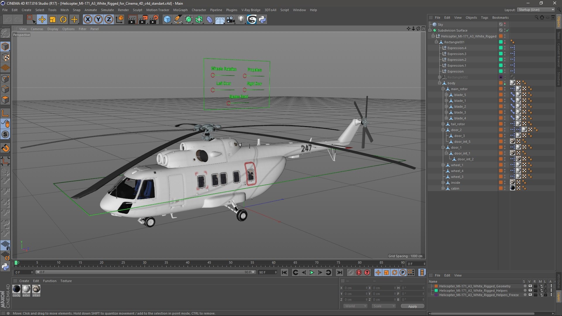 Helicopter MI-171 A3 White Rigged for Cinema 4D 3D model https://p.turbosquid.com/ts-thumb/oJ/qtTHf6/8c/helicoptermi171a3whiteriggedforcinema4dvray3dmodel077/jpg/1710696159/1920x1080/fit_q87/76a92b2b96fcdd518edff8321fba86cdc1e49fc2/helicoptermi171a3whiteriggedforcinema4dvray3dmodel077.jpg