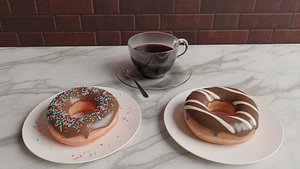 3D donuts coffee