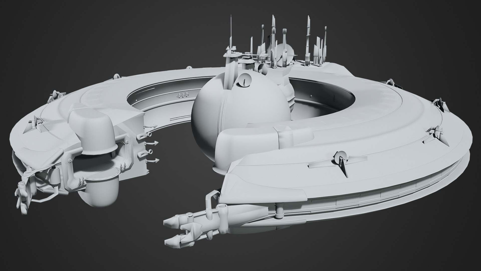 Lucrehulk-class Battleship Capital Ship 3D Model - TurboSquid 1646889