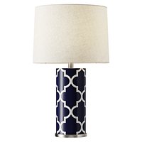 Abbyson Madison Navy Blue Lattice Table Lamp
