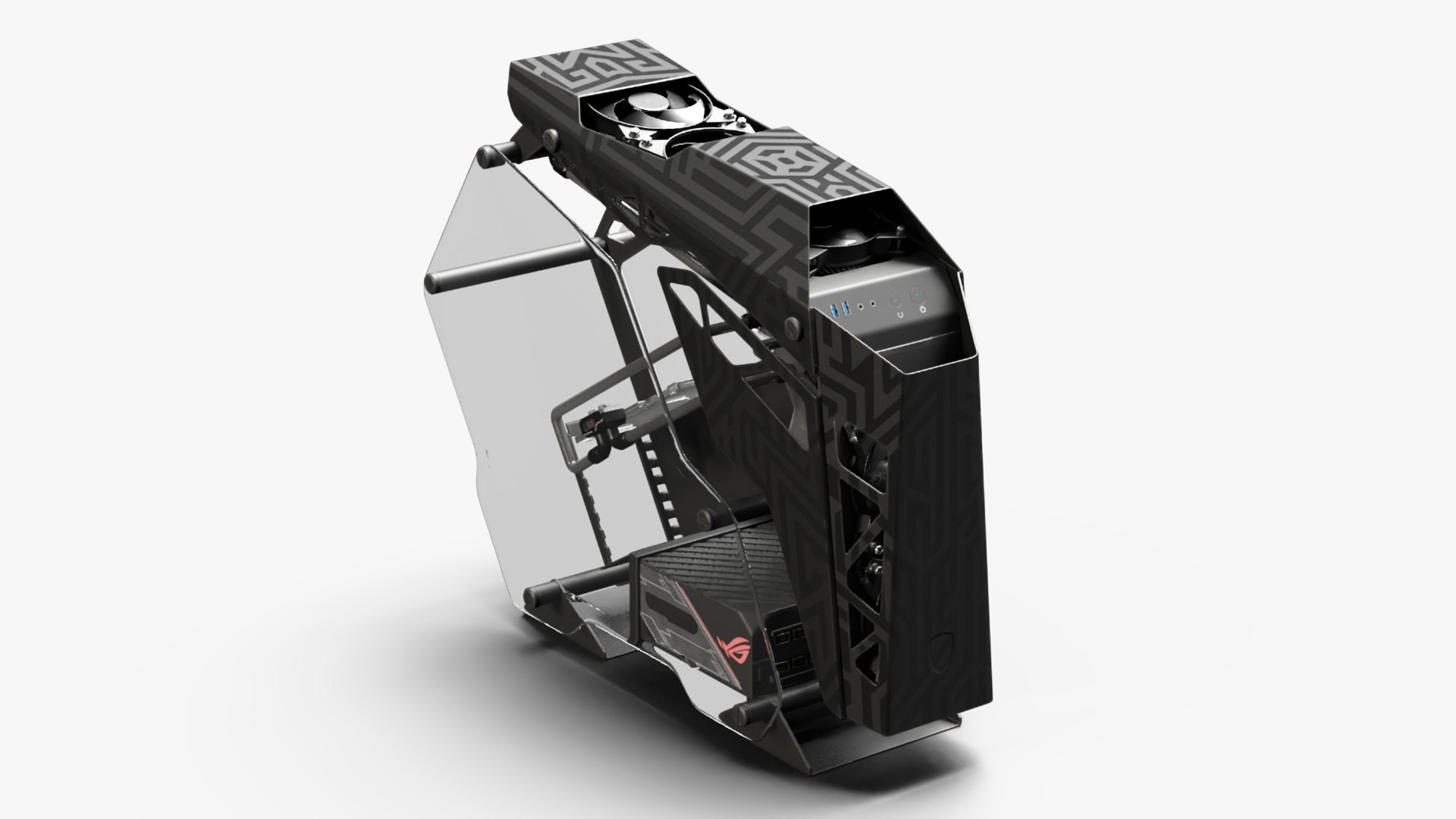 Modern Gaming PC Case Empty 3D model preview