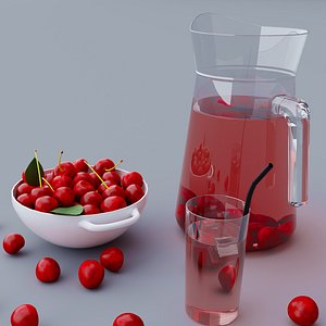 3D cherries beverage