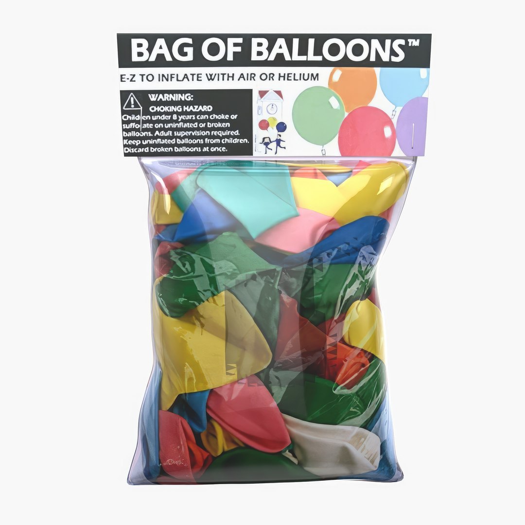 Bag Of Balloons 3D Model - TurboSquid 2088166