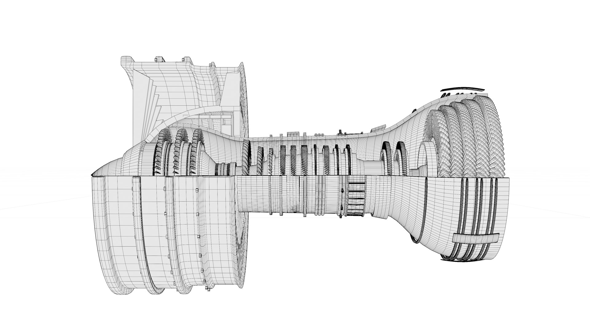 Turbofan Engine Cutaway 3D Model - TurboSquid 2462354