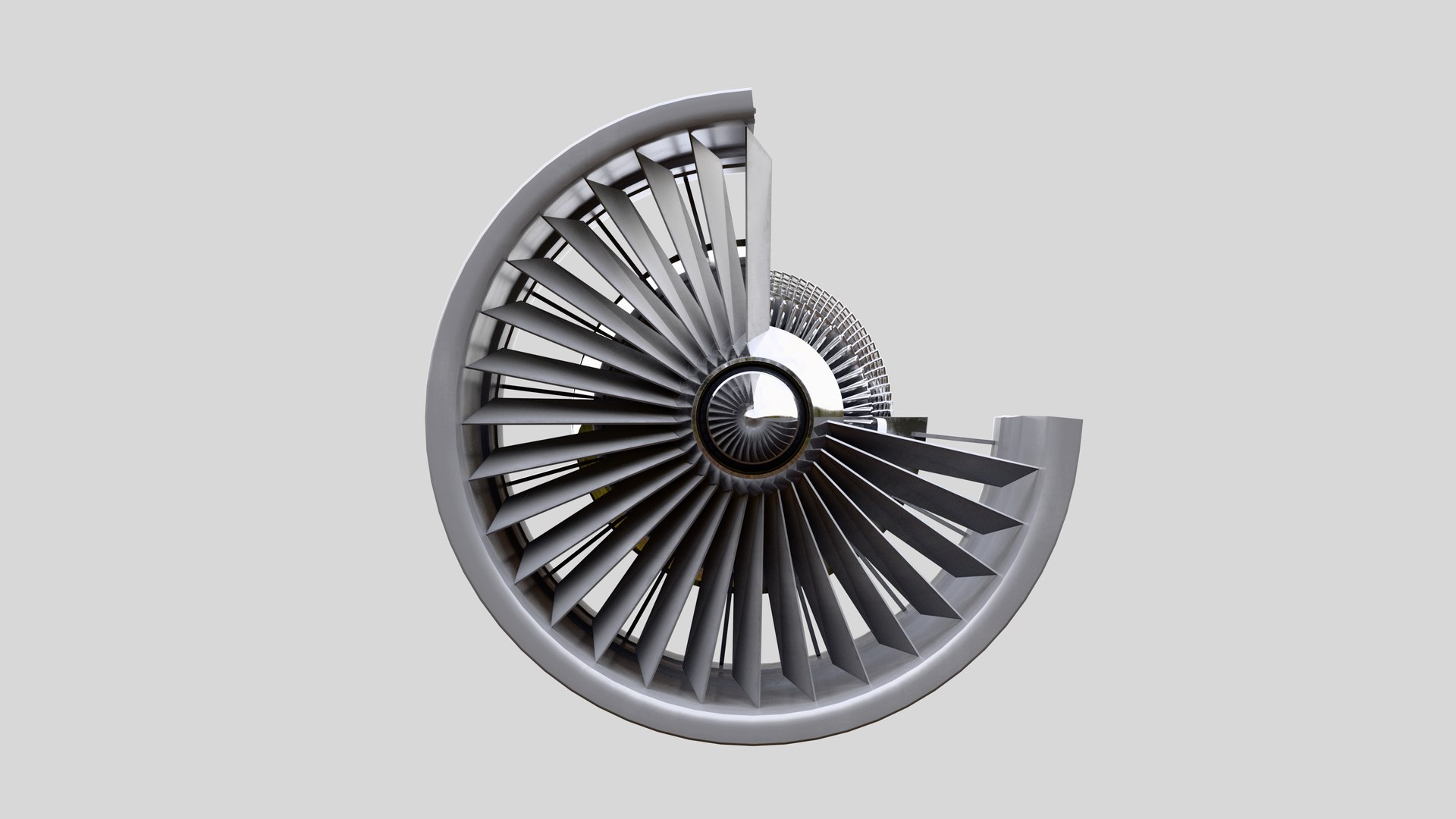 Turbofan Engine Cutaway 3D Model - TurboSquid 2462354