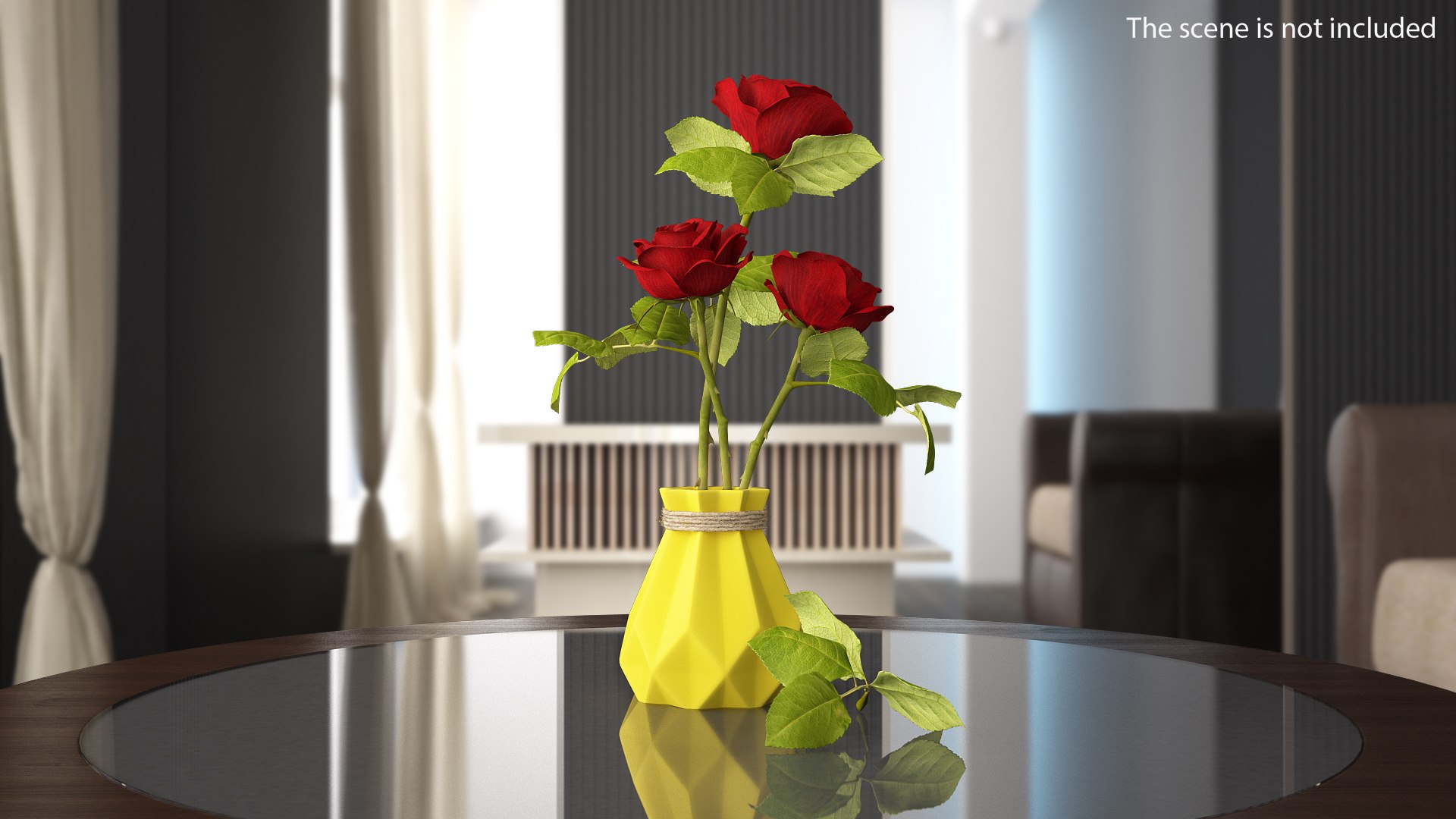 Porcelain Modern Diamond shape Vase 3D model preview