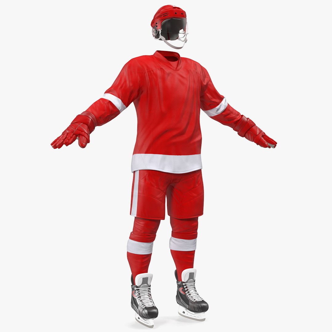Hockey Equipment Red 3D model preview