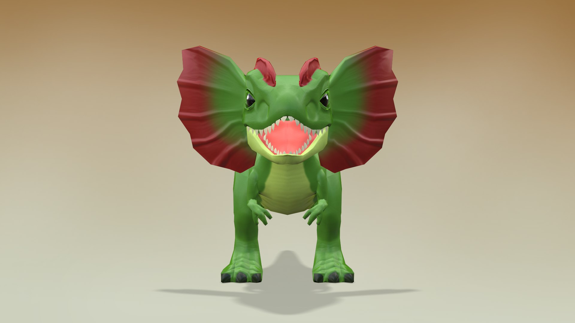 3D Model Dilophosaurus Teen - Dinosaur Character - TurboSquid 2195157
