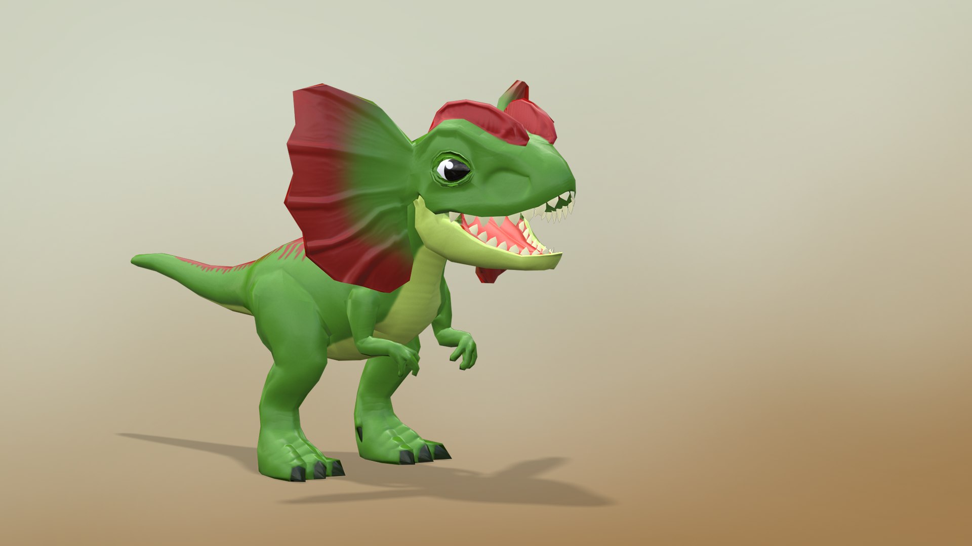 3D Model Dilophosaurus Teen - Dinosaur Character - TurboSquid 2195157