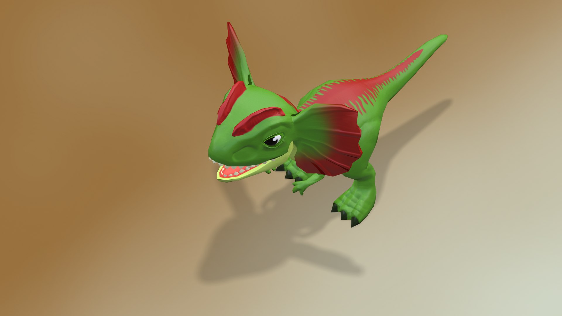 3D Model Dilophosaurus Teen - Dinosaur Character - TurboSquid 2195157