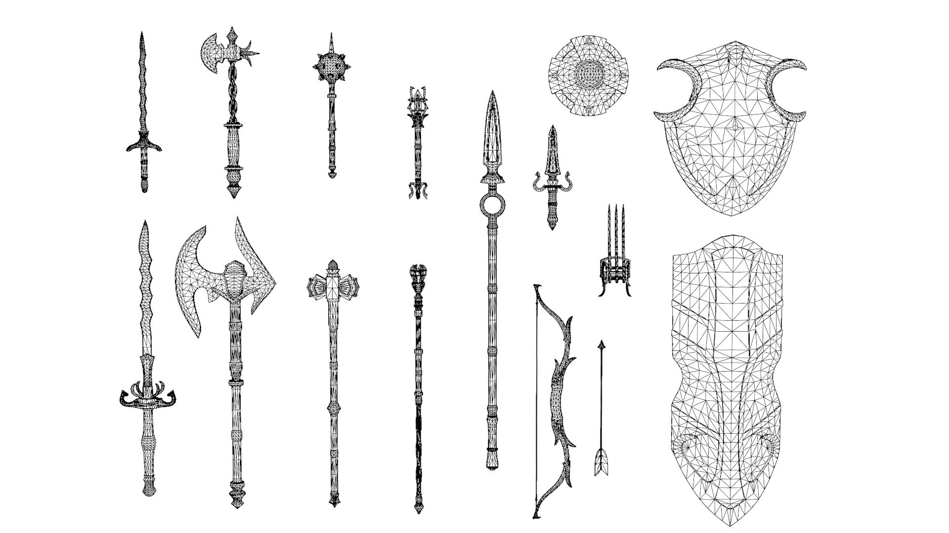 3D Steel Weapons Fantasy Set - TurboSquid 1940778