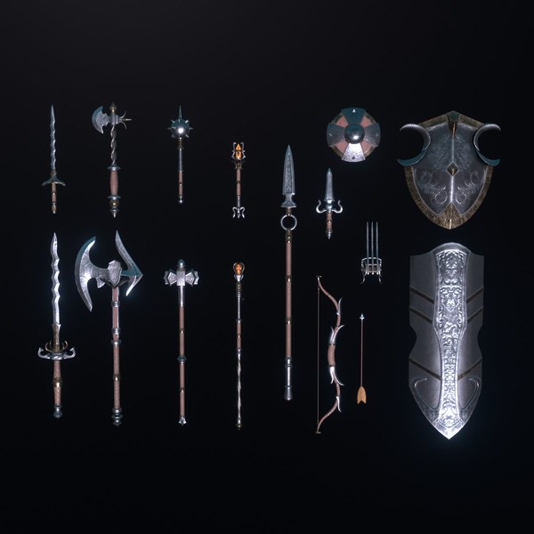 3D Steel weapons fantasy set