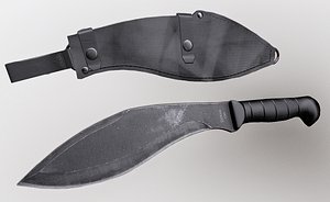 3D kukri knife PBR Low-poly model