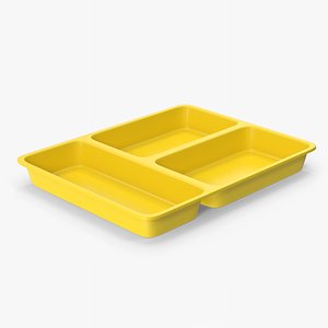 3D Lunch Food Tray
