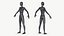 3D Mannequin Female Black Rigged for Maya